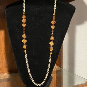 Elegant Gold and Amber Necklace
